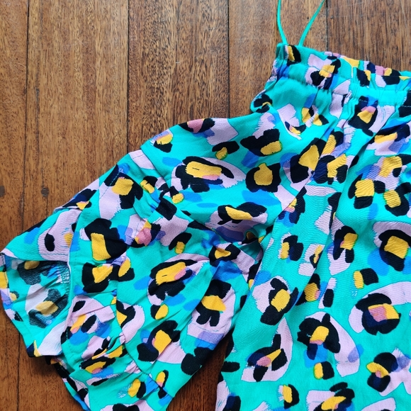 BNWT ROCKMANS|| Abstract print off shoulder 3/4 wrap style sleeve Top Size 12 - Picture 4 of 8